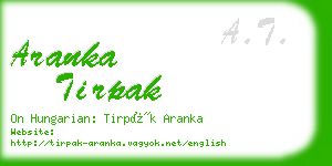 aranka tirpak business card